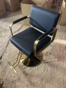 Sillón de Peluquería de Cuero, Silla de Barbero Ajustable con Detalles Metálicos para Salones de Belleza - Product Image 6