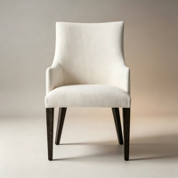 Chaise de salle à manger en bois confortable, dossier haut, siège rembourré, pieds coniques, fauteuil en tissu pour les cafés des écoles/campus