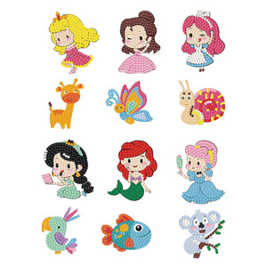 Tự làm kim cương bức tranh dán trẻ em Quà Tặng phim hoạt hình công chúa cô gái tủ lạnh điện thoại túi máy tính xách tay trang trí dán trẻ em câu đố - Product Image 4