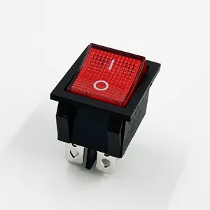 Atacado KCD4-AA botão vermelho 4 pinos T85 interruptor oscilante com luz LED elétrico