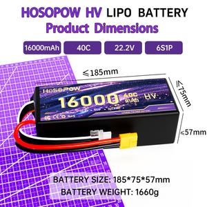 ホソポウ高性能リポバッテリー 16000mAh 22.8V 30.4V 急速充電 LiCoO2 産業用ドローンバッテリー MSDS認証付き - Product Image 1