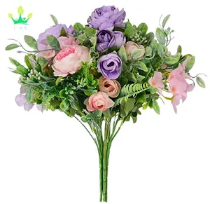 Roses pivoines artificielles cm, fausses fleurs, pour décoration en extérieur, fleurs pivoines en soie, hortensias avec tige pour décoration de maison