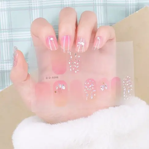 Tiktok Hot Sell Nail Sticker Colorful Series Stickers New Nail Enhancement Stickers For Nail Decoration