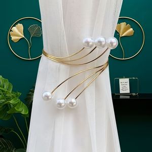 Sujetadores de Cortina Metálicos con Seis Perlas, Sin Necesidad de Perforación, Hebillas y Cuerdas para Cortinas de Sala de Estar, Venta al Por Mayor - Product Image 3