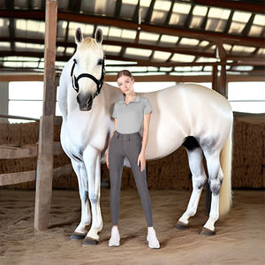 Miglior servizio da donna top equestri a manica corta <span class=keywords><strong>grigio</strong></span> rinoceronte camicie da equitazione a strati di Base altamente compressivi vestiti - Product Image 1