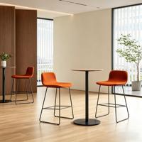 Tabouret de bar pivotant moderne et commercial avec pieds électroplaqués et base en bois, couleur personnalisable pour hôtel, salon, bistrot, lieu de travail
