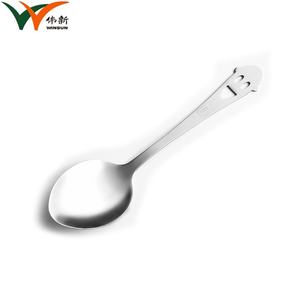 Simple Face Pattern Metal Stainless Steel Dinner <b>Spoon</b> Soup Silver Dessert Coffee Custom <b>Spoon</b> - Product Image 3