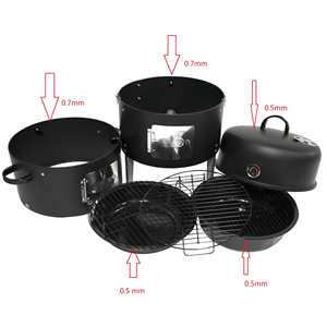 Ahumador Portátil 3 en 1 para Exteriores NB FAVOUR, Horno <span class=keywords><strong>Parrilla</strong></span> Plegable de Metal para Barbacoa de Carbón y Casa de Ahumado Interior para Carnes y Pescados - Product Image 5