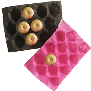 GUOLIANG Emballage écologique pour fruits, pêche, logo imprimé, plateau d'alvéoles en papier kraft