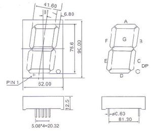 Pantalla LED de Siete Segmentos de un Solo Dígito de 3 Pulgadas de Tamaño Grande, Houkem-30012-BPG, Ánodo Común, Alta Fiabilidad - Product Image 6