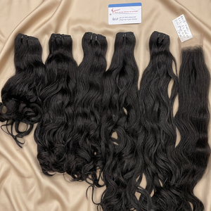 Disponible à l'expédition : Lots de cheveux vietnamiens naturellement ondulés, cheveux Remy, noir de jais, prêts à être expédiés - Product Image 3