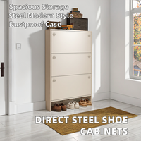 Meuble à chaussures rabattable en acier laminé à froid OEM, étagère à chaussures ultra-plate à 3 tiroirs pour entrée étroite, idéal pour appartement et maison