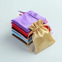 Sacs à cordon en satin imprimés sur mesure, sérigraphiés, doux, réutilisables, de luxe, pour extensions de cheveux, plusieurs couleurs