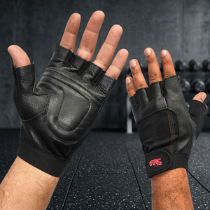 Grip Active Half Finger Leather Gym <b>Gloves</b> for <b>Weight</b> Lifting and Gym Training Non-Slip Breathable - Product Image 2