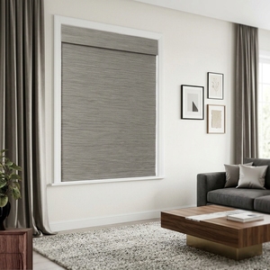 Tenda a Tubo in Lino Intrecciato con Controllo Elettrico Intelligente, Personalizzabile in Diverse Misure, Installazione Integrata Moderna, Ombreggiatura Traslucida - Product Image 1