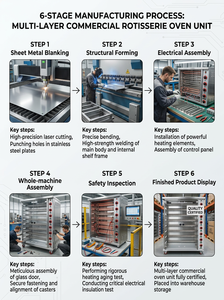 <span class=keywords><strong>Four</strong></span> à rôtisserie commercial en acier inoxydable multi-tension 220V pour la restauration et les restaurants - Product Image 4