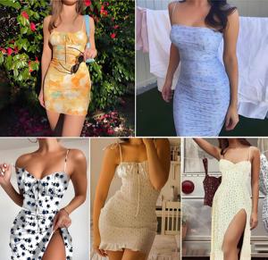 Wholesale Best Price Apparel Stock Used <b>Clothes</b> Women Casual Dress Cotton Short Sleeve Top Women Dress Used <b>Clothes</b> Stock - Product Image 1