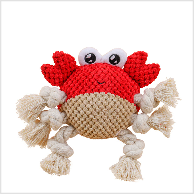 hot sell manufacturer wholesale cute chew squeak plush pet dog toys frog crab