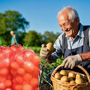 Reusable Organic Cotton Mesh Produce Bags, Washable Drawstring Bags for Grocery Shopping, Fruits and Vegetables - Product Image 3