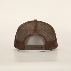 BSCI all'ingrosso Custom Oem 6 Panel Sport Hat ricamo di alta qualità Patch Logo Camel Cotton Gorras Woven Patch Trucker Cap - Product Image 5