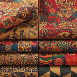 Оптовая продажа, композит из пробкового полиуретана с принтом на ткани TC, для производства обуви/головных убор/сумочек - Product Image 4