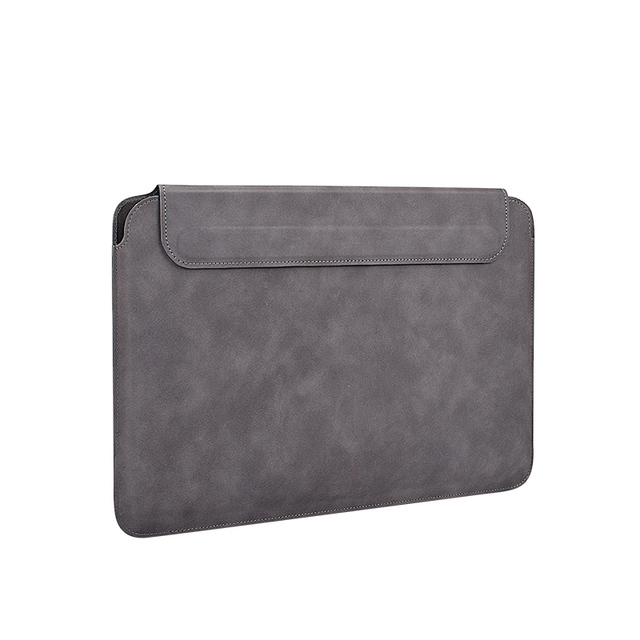 Horizontal Slim Durable Soft Waterproof PU Leather Laptop Sleeve with Magnet Closure for 13.3/14.1/15.4/16 Inch Laptops