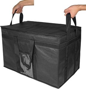 Insulated Cooler Bags with Zipper Closure,Reusable Grocery Shopping Bags Keep Food Hot or Cold,Collapsible Lunch Bag - Product Image 2