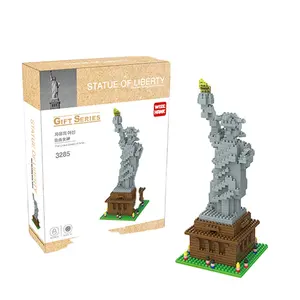 Estatua de la libertad de ladrillo de diamante de plástico, modelo de juguete para niños, bloques de construcción de plástico, superventas