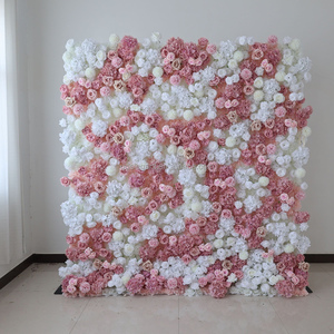 EG-E07 Décoration de magasin pour événements et fêtes de mariage, toile de fond murale de fleurs artificielles en soie rose pour Sweet Sixteen ou <span class=keywords><strong>Quinze</strong></span> Ans - Product Image 5