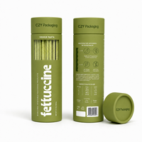 Tube en papier kraft de qualité alimentaire avec fenêtre en PET, logo personnalisé, écologique, recyclable, cylindre pour l'emballage de pâtes, spaghetti, nouilles