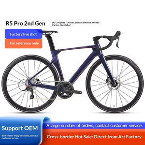 Bicicleta de Carretera de Fibra de Carbono, 24 Velocidades, Frenos de Disco Hidráulicos, Cuadro Rígido, Pedal Ordinario, Estilo Wind Racing, Unisex para Adultos - Product Image 2
