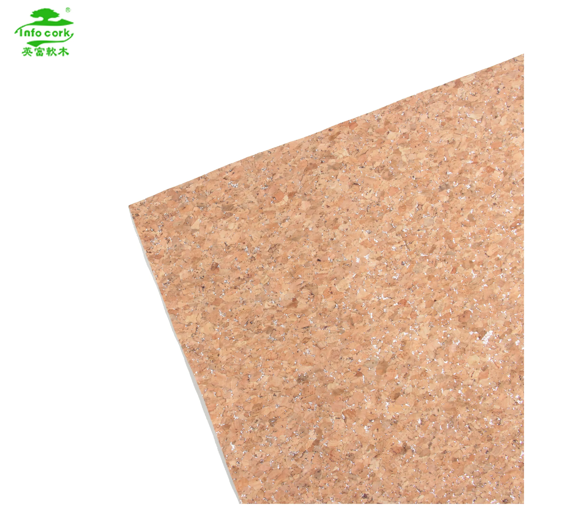 Portugal Cork Material Leather Natural Stones In Gold Glitter Dotted Cork Fabric For Bags Covers