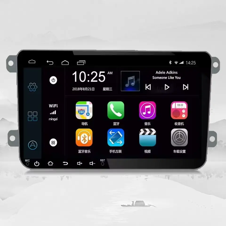Autoradio 2 din écran tactile complet Lecteur stéréo android de voiture avec navigation GPS Wifi pour VW Volkswagen