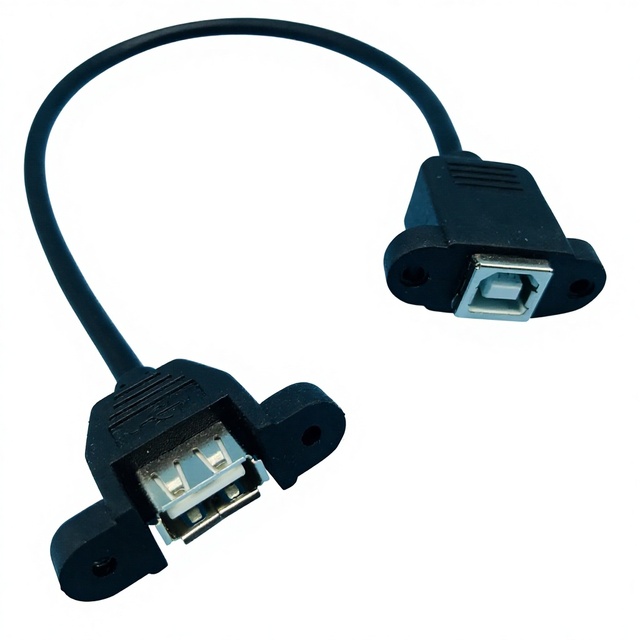 USB 2.0 B Female Socket Panel Mount to USB 2.0 a Male Extend Harness Cable