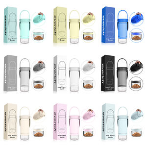 Özel paslanmaz çelik 2 in 1 köpek su şişesi evcil içme suyu şişesi farklı kapaklı çift duvar su şişesi ile SK tabanı - Product Image 3