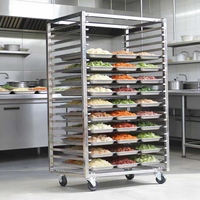 Chariot à plateaux à pâtisserie personnalisable en acier inoxydable 304, pour la cuisson de pizzas et de pains