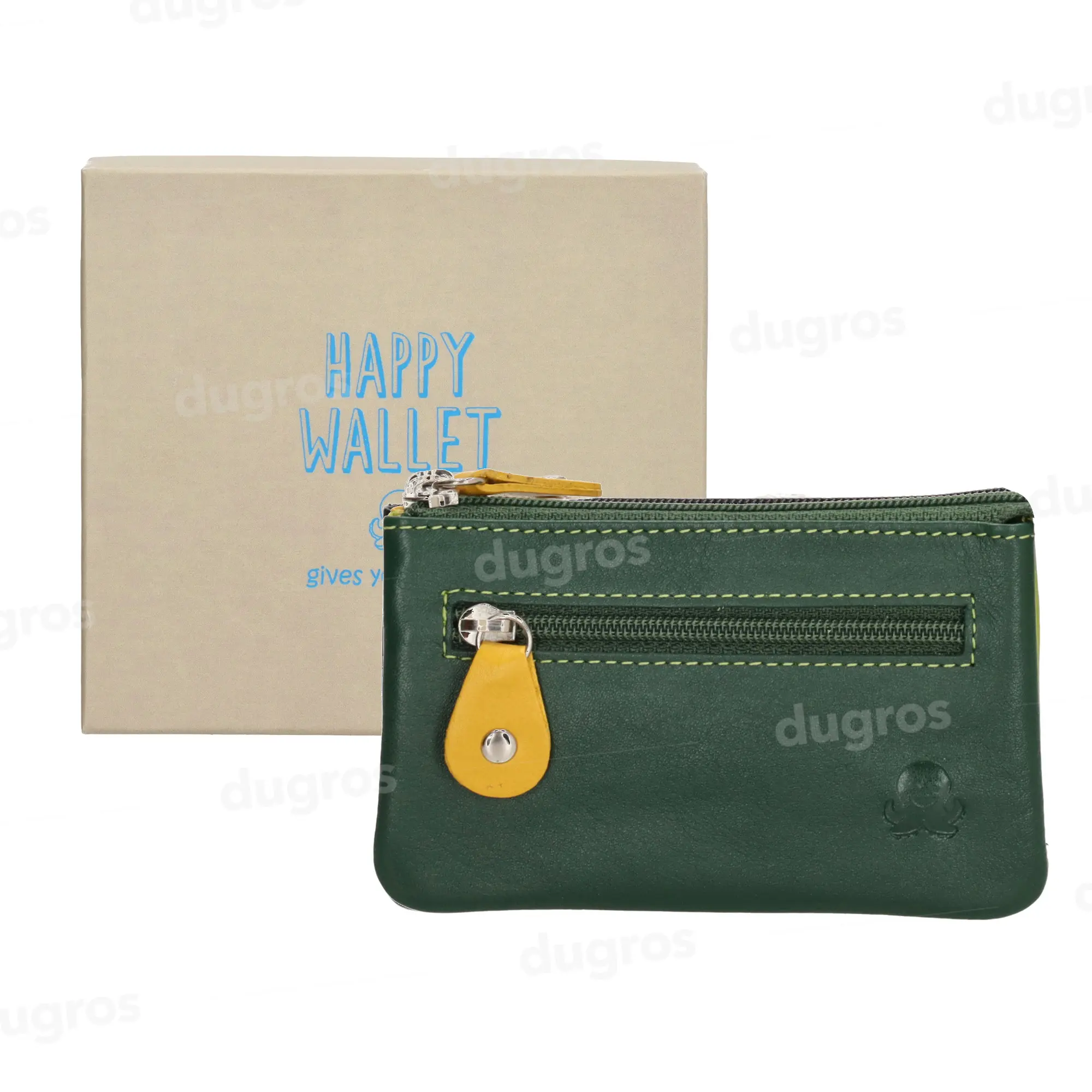 High Quality genuine leather rainbow colours happy wallet key pouch key case unique design