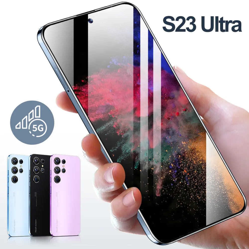 PopurlarCellphone Original S23 Ultra 16GB + 512GB Smartphone 7 pouces Débloqué double carte 5G Téléphones mobiles Android 13.0