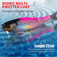 1 pièce Leurre Minnow Double Festival à coulée lente 220mm 112g, lancer extra-longue portée, avec hameçons en acier inoxydable pour la pêche
