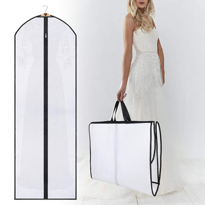 Housse de rangement pour vêtements 60x183cm avec doublure en maille blanche et bordure noire pour robe - Product Image 1