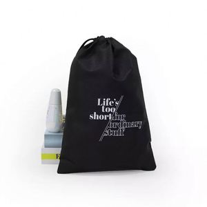 Bolsa Promocional Negra de Tela No Tejida con Cordón para Deporte, Mochila con Logotipo, Cuerda de PP Ecológica, Bolsa Grande para Regalo, Plegable - Product Image 5