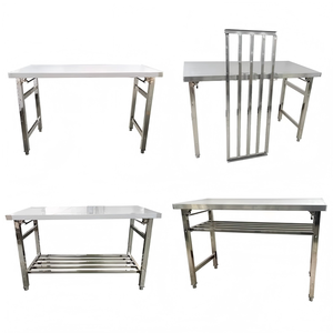 <span class=keywords><strong>Table</strong></span> de préparation pliable en acier inoxydable 201 robuste, vente en gros d'usine OEM, pour hôtels, jardins, mariages et événements – Design élégant - Product Image 3