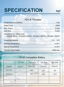 Ifungoo Y01-K 450W Thruster+ Batteria B1 Portatile IP68 Impermeabile Motore Thruster per <span class=keywords><strong>Kayak</strong></span> con Auto-Stop 7 Ore di Autonomia Carico Massimo 250kg - Product Image 4