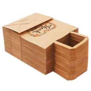 Sac en papier kraft brun personnalisable KM avec poignée plate en corde, emballage recyclable pour vêtements, chaussures, cadeaux, impression numérique de logo - Product Image 3