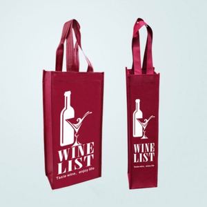 Bolsas de Vino No Tejidas, Bolsas de Regalo, Laminadas en Color, con Logotipo Imprimible, Ecológicas - Product Image 1