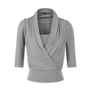 Blusas Holgadas de Manga Larga con Cuello en V para Mujer, Estilo Coreano, Camisa de Trabajo Elegante para Uso Formal y Casual de Negocios - Product Image 5