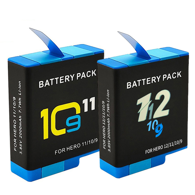 Replacement Lithium Battery for Gopro Hero 12 / 11 / 10 / 9 Batteries Action Cameras AHDBT-901 AHDBT-10