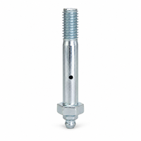 Boulon d'axe de roue graissable en acier au carbone zingué avec prise de graisse pour remplacement de roue de chariot de courses, chariot à main ou chariot de transport