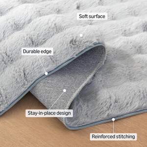 <span class=keywords><strong>Tapis</strong></span> de sol moderne rectangulaire en fourrure de lapin <span class=keywords><strong>blanc</strong></span> en peluche, lavable, antidérapant, pour salon, chambre à coucher, chambre d'enfant, chambre d'adolescent - Product Image 6