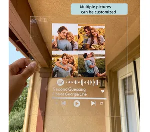 音楽主導のライトアクリルプラークSpotifyカスタムあなた自身の写真アクリルソングSpotifyプラーク